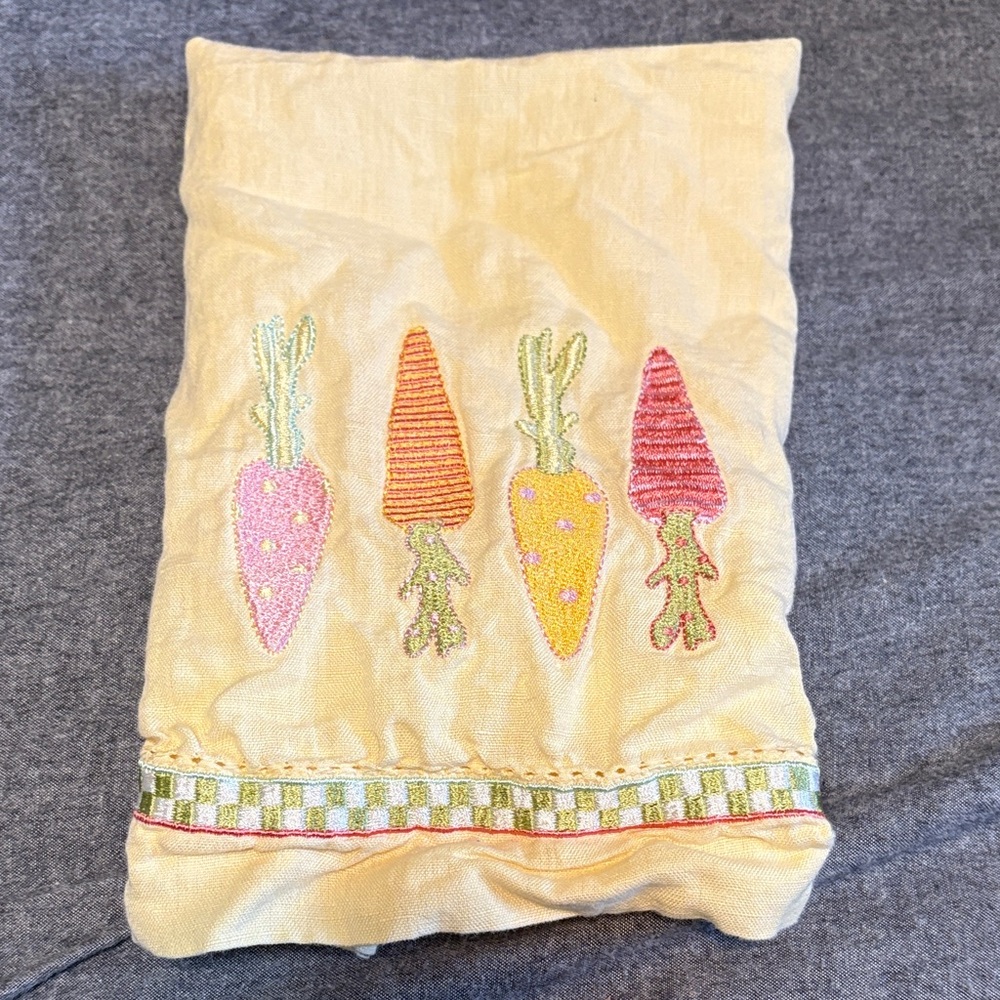 MacKenzie-Childs Egg Hunt Yellow Linen Towel